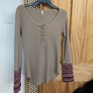 Free People Alpine Cuff Ski Lodge Waffle Thermal